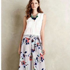 Anthro Ambrosia floral wide leg palozzo pants
